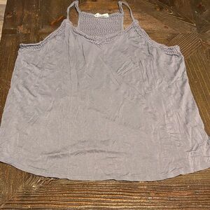 Elegant Blue Gray Lace-Trimmed Camisole